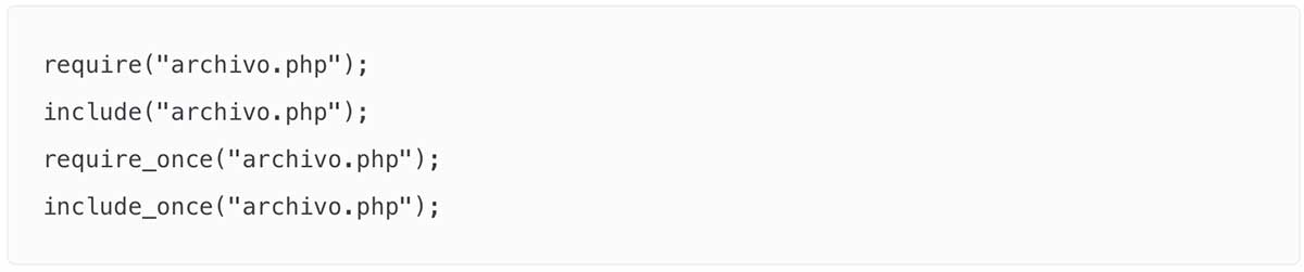 Incluyendo código con PHP