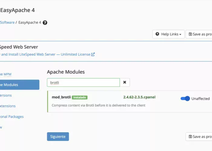 Qué es brotli, para qué sirve y como instalarlo en WHM Cpanel